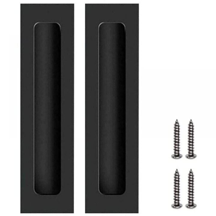 Set 2 manere usa ascunse, 175x42mm, aluminiu, rezistente la rugina, pentru mobila