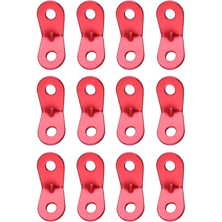 Set 12 tensiometre sfoara camping aluminiu rosu 2 gauri