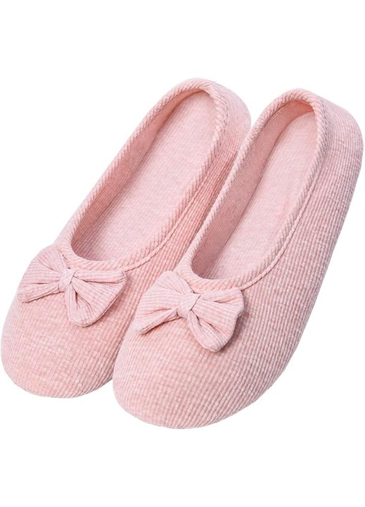 Papuci de dama din bumbac cu varf inchis, 39/40, roz