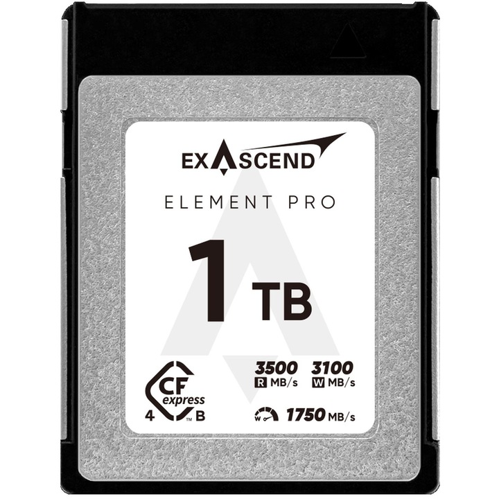 Card de memorie Exascend Element Pro CFexpress 4.0, 1TB, viteza de citire 3500 MB/s, viteza de scriere 3100 MB/s
