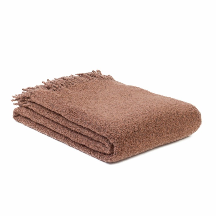 Вълнено одеяло Bukle Intense, Kampol, 140x200 см, 80% мериносова вълна, с ресни, многоцветно