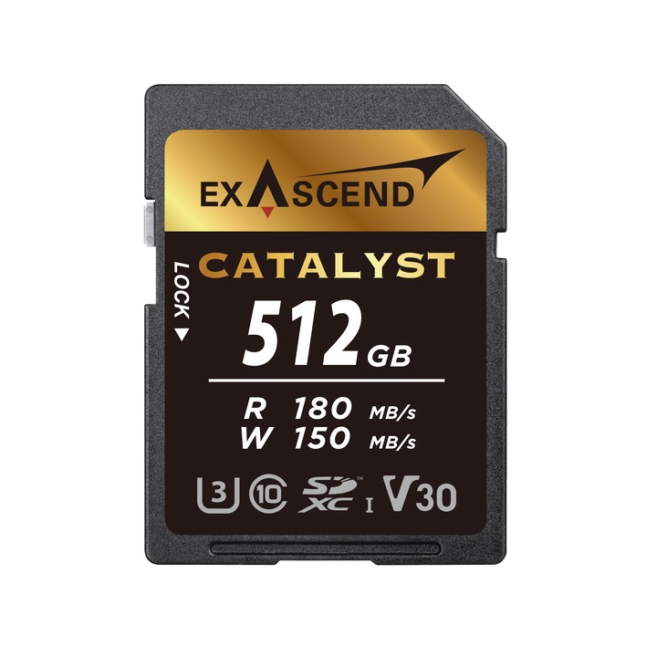 Carda memorie Catalyst UHS-I SD V30, 512GB, 180MB/s, 150MB/s, rezistenta la apa, temperatura -25 pana la 85C
