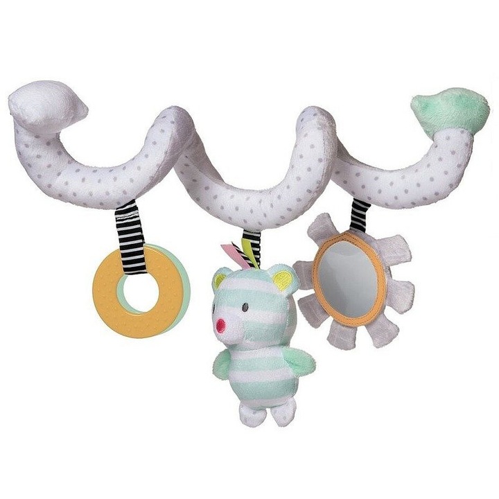 Плюшена играчка за количка и креватче, MANHATTAN TOY, мече с пружинна висулка