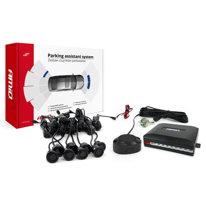 AMiO parkoló szenzor szett, 8 szenzor, 12V, 0-2,5m