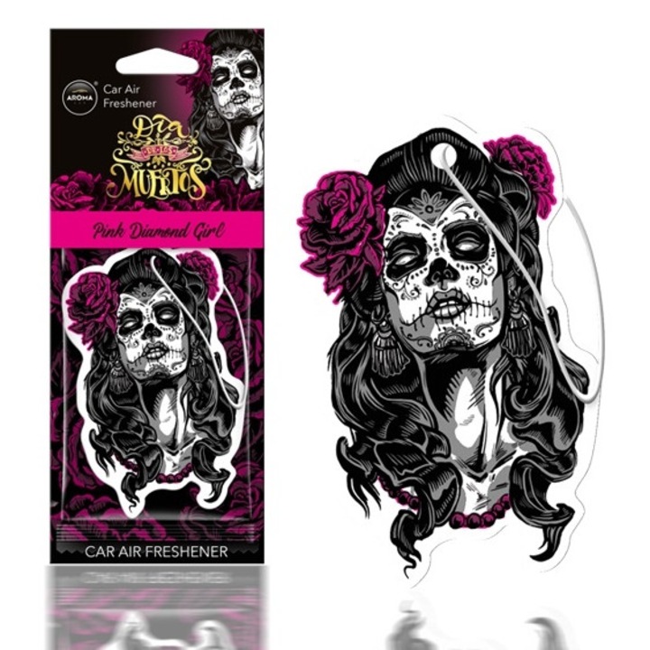 Dia de los Muertos autóillatosító, többszínű, 10x7,2x0,2cm