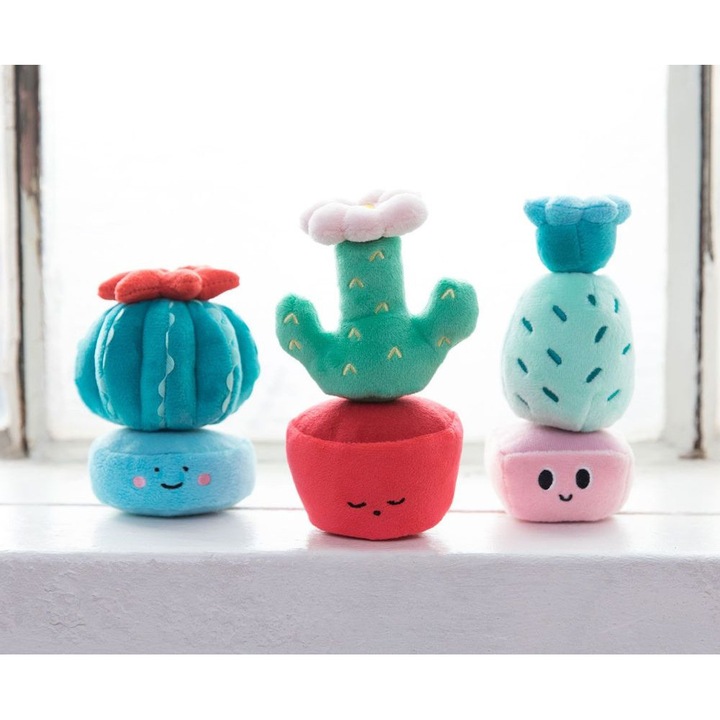 Комплект плюшени играчки, Manhattan Toy, тема кактус, 9 елемента, 10x15 см