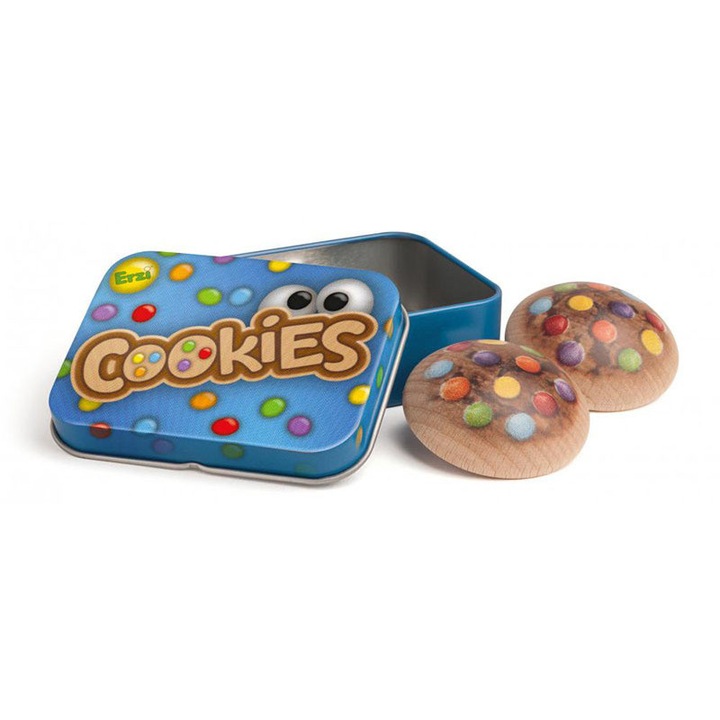 Biscuiti din lemn Erzi set 2 bucati, multicolor
