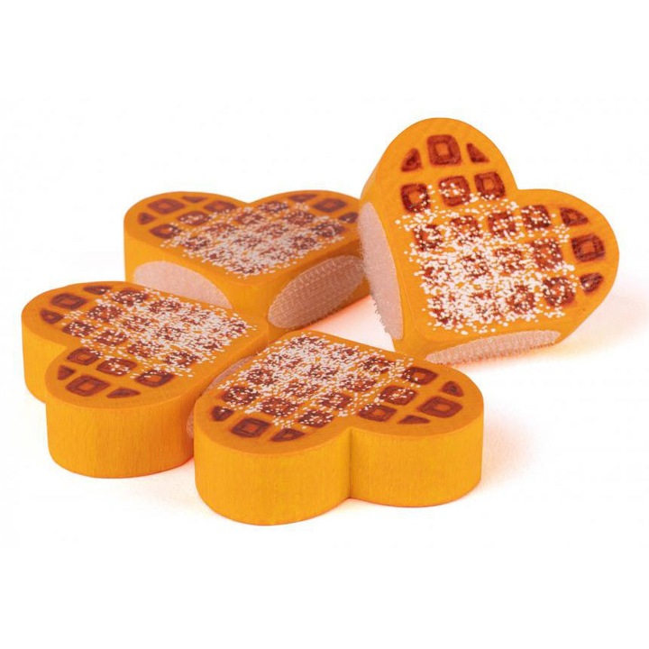 Gofre din lemn Erzi set 4 bucati, portocaliu