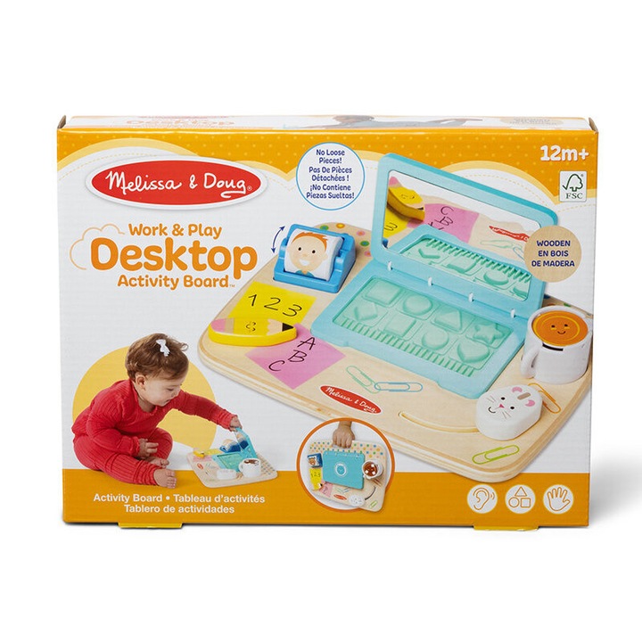 Образователен дървен компютър Melissa and Doug, без движещи се части, многоцветен