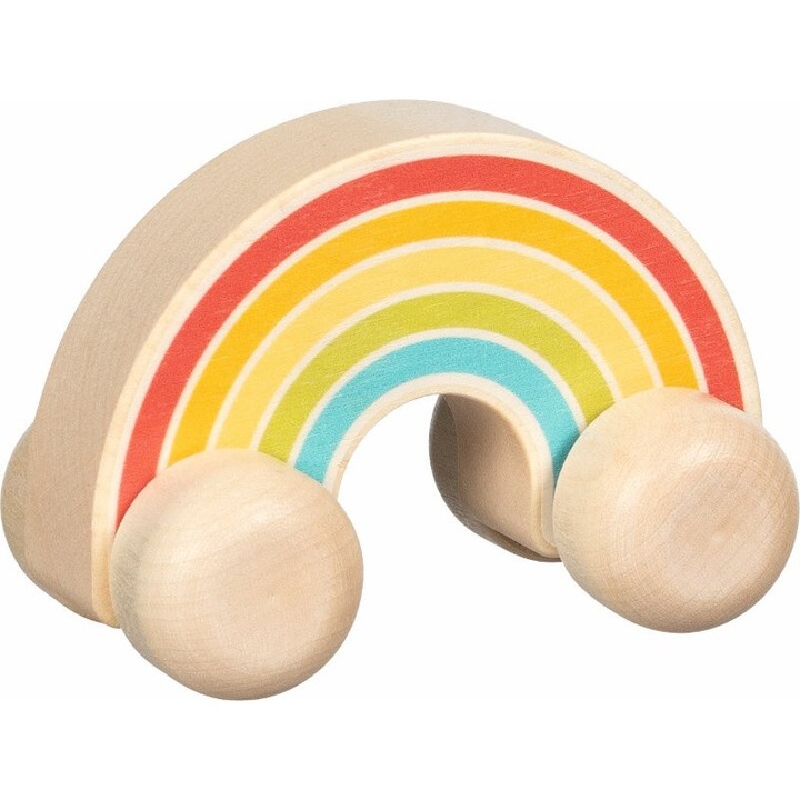 Masinuta din lemn Goki Curcubeu, 9.5x5.5x6.5cm