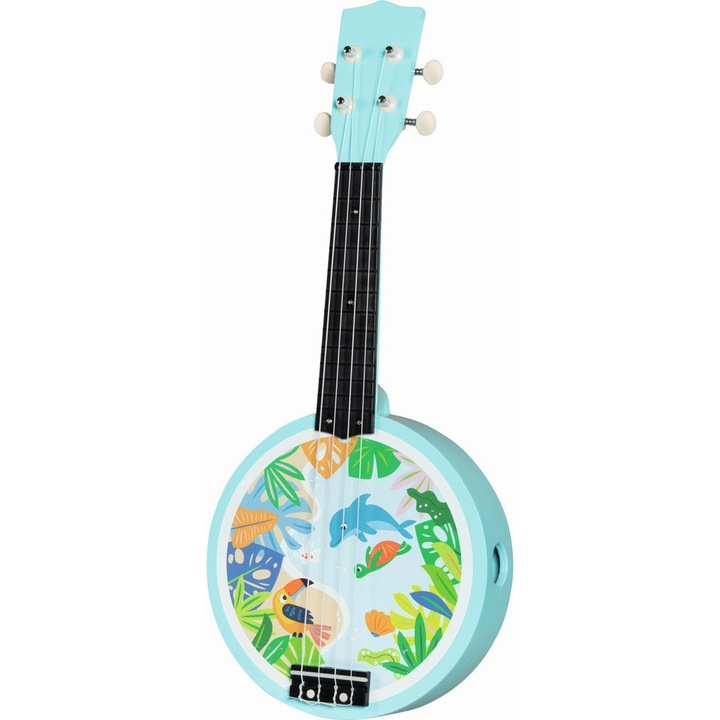 Instrument muzical de jucărie Goki, banjo, set cu corzi rezervă, 52cm