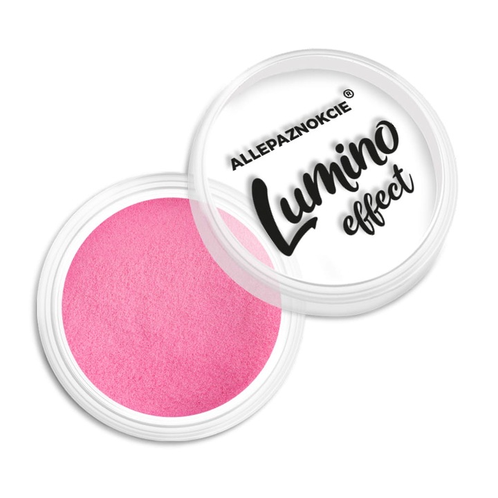 Pudra pentru manichiura, Allepaznokcie, efect stralucitor in intuneric, 2 g, no. 8, roz