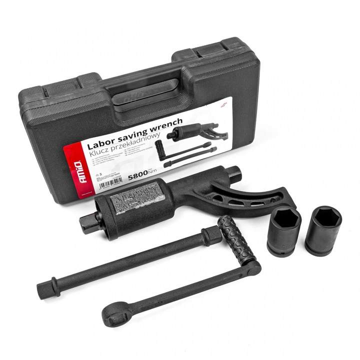 Cheie planetara cu mecanism de transmisie 5800Nm, AMiO, 1"x32mm, 1"x33mm, set complet, valiza inclusa