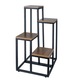 Ruhhy Loft Stílusú 4-Szintes Fémvirágtartó, Fekete és Fa Színű