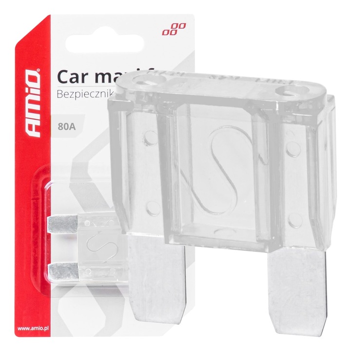 Предпазител за кола MAXI 80A, AMiO, 1 брой, за защита на електрически вериги