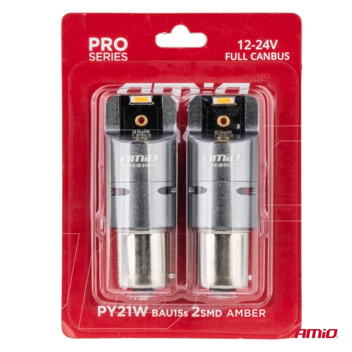 LED izzók FULL CANBUS PY21W 2x1860 SMD narancssárga 12V 24V 2 darabos készlet
