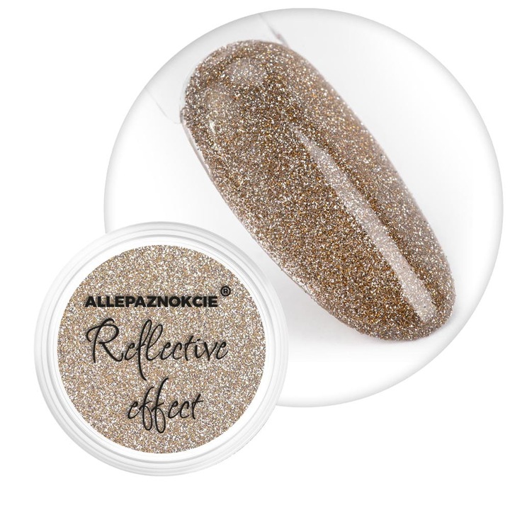 Sclipici unghii Allepaznokcie Reflective Effect sclipici auriu 1g