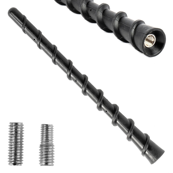 AMIO autóantenna, 18 cm, 2 adapterrel, időjárásálló
