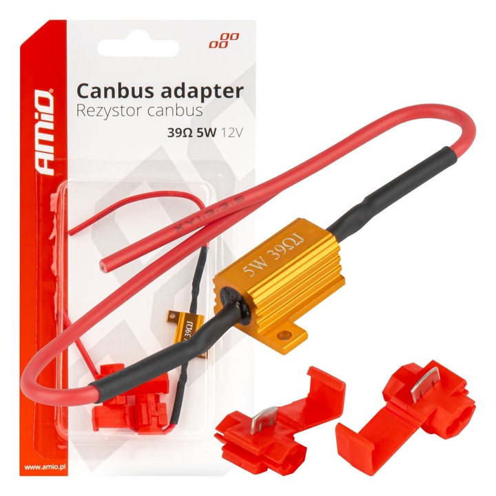 Rezistor CANBUS 39O 5W pentru becuri LED, AMIO, compatibilitate universala, compact, durabil