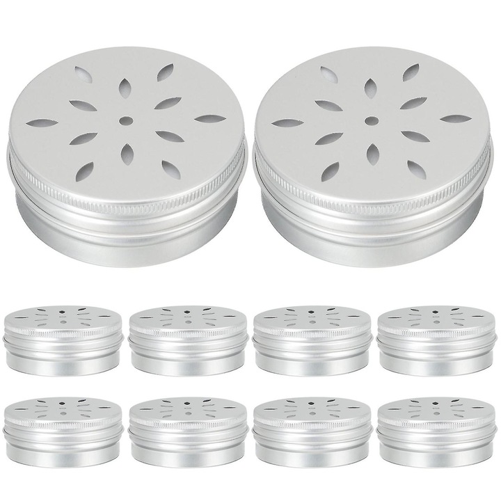 Set 10 recipiente de antrenament pentru caini, aluminiu, argintii, 6.80x6.80x2.50cm