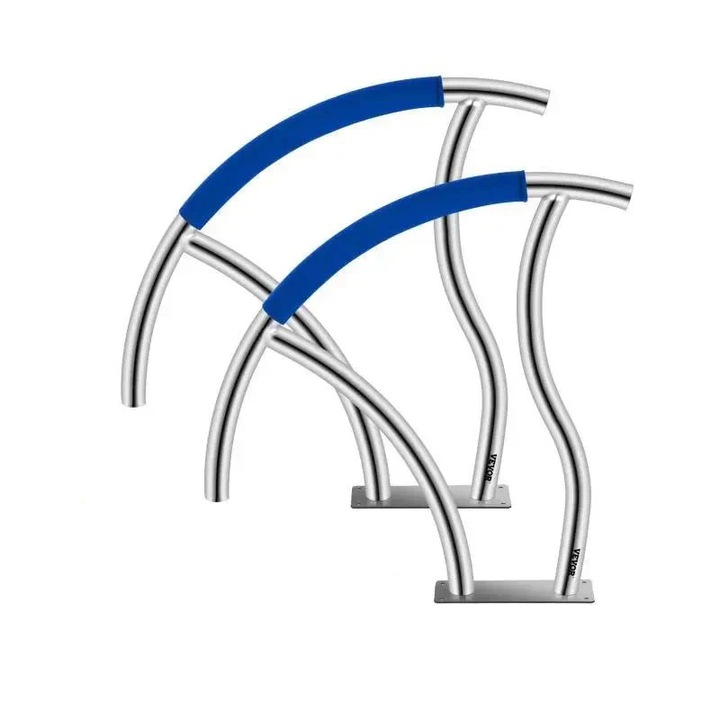 Парапет за басейн, 30" x 30", неръждаема стомана, 375 кг товар, сребрист