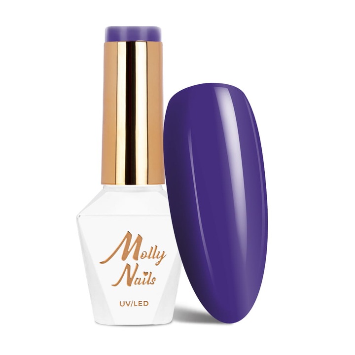 Oja hibrida Molly Nails Nr 58, violet neon, 8g, formula fara HEMA/Di-HEMA