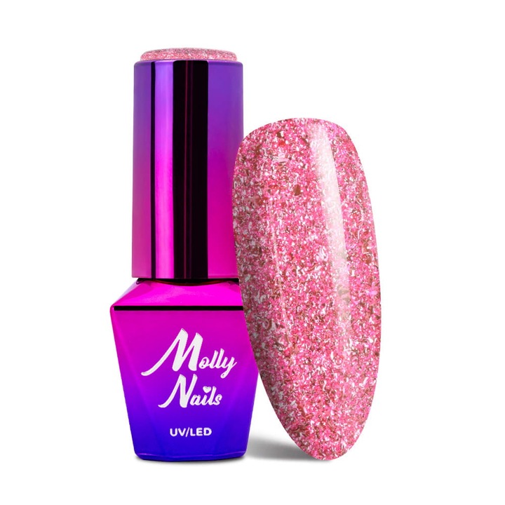 Hibrid körömlakk Molly Nails Luxury Glam Pink Reflections 8g No. 540