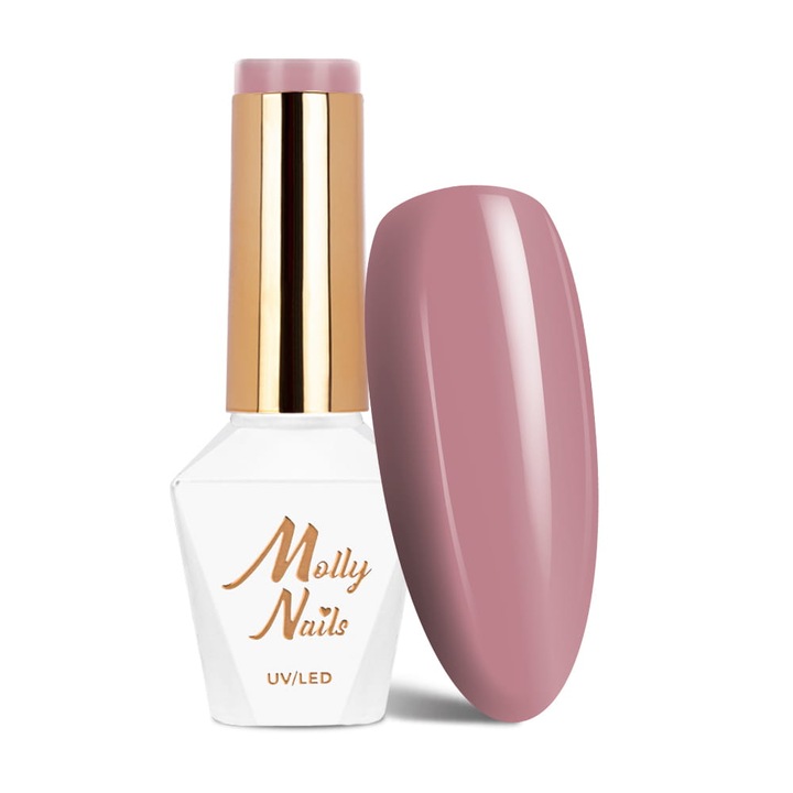 Oja hibrida Molly Nails Nr 63 Pleasant To The Touch, formula fara HEMA/Di-HEMA Free, 8g, maro