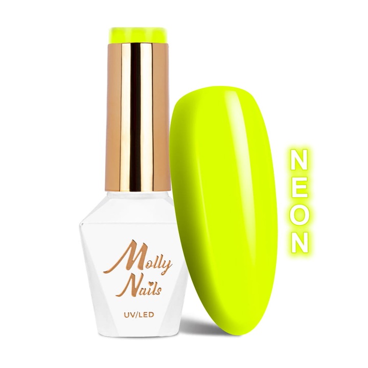 Molly Nails Neons Lemon hibrid körömlakk HEMA/Di-HEMA nélkül 8g No. 70, Sárga