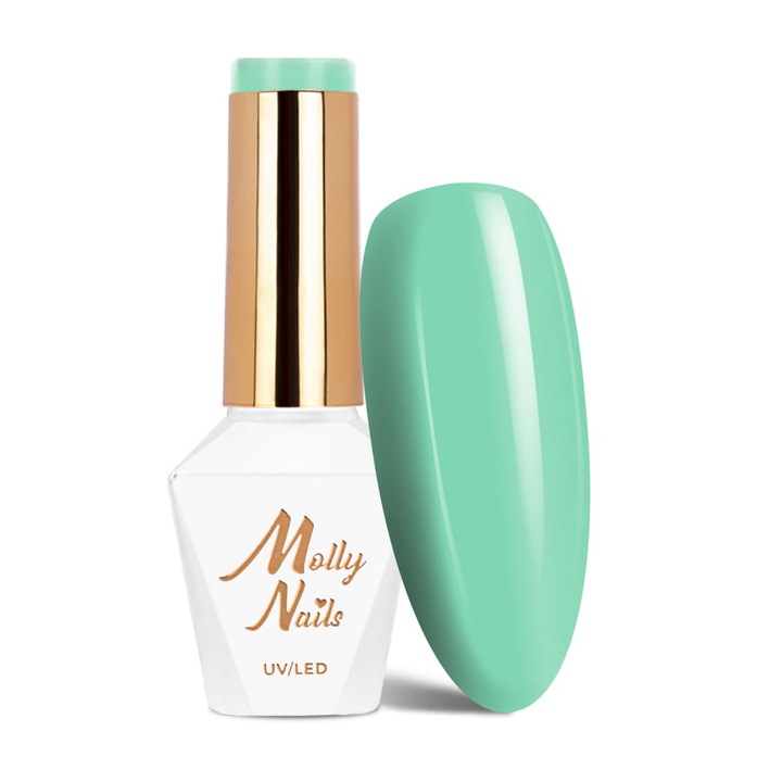 Oja hibrida Molly Nails Nr 82 Total Mint, 8g, formula fara HEMA/Di-HEMA, menta