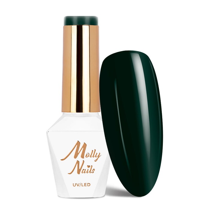Molly Nails Green Party Deep Green hibrid körömlakk, HEMA/Di-HEMA mentes formula 8g no. 87
