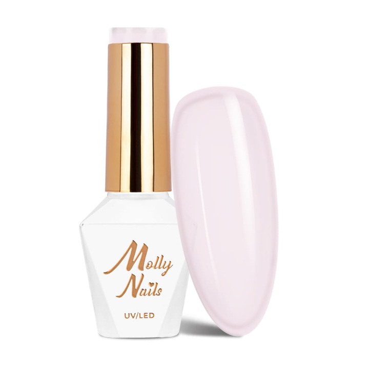Oja hibrida Molly Nails French Manicure Light Nude 8g Nr 134, formula fara HEMA/Di-HEMA