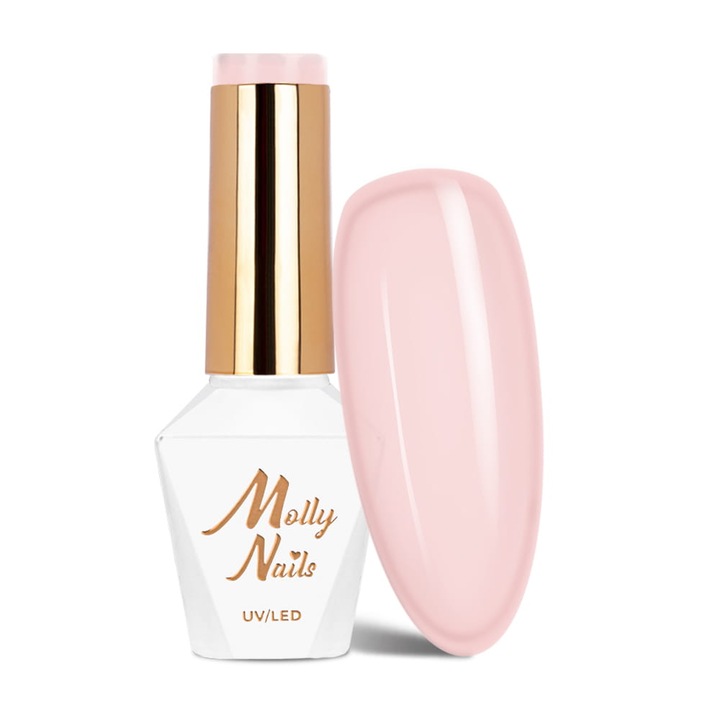Oja hibrida Molly Nails French Manicure Peach Pink 8g Nr 137, fara HEMA/Di-HEMA