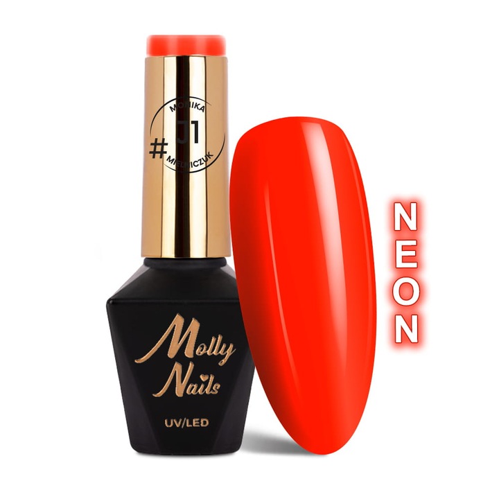 Molly Nails hibrid körömlakk #Juicy, neon narancssárga árnyalat, 8g, HEMA/Di-HEMA mentes formula