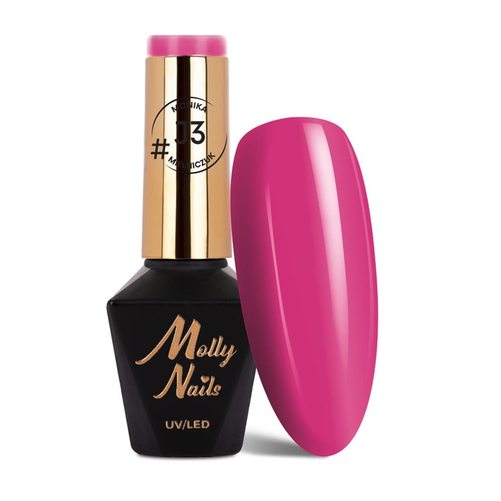 Molly Nails hibrid körömlakk #Juicy, No. #J3, neonrózsaszín, 8g