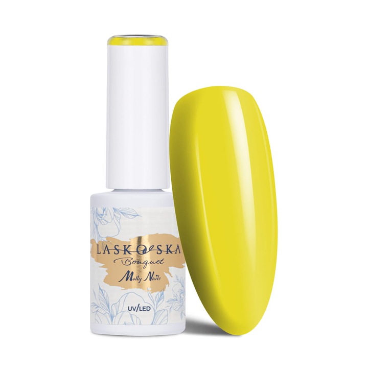 Oja hibrida Molly Nails Bouquet Queen Lime 7g, nuanta galben-verde calda