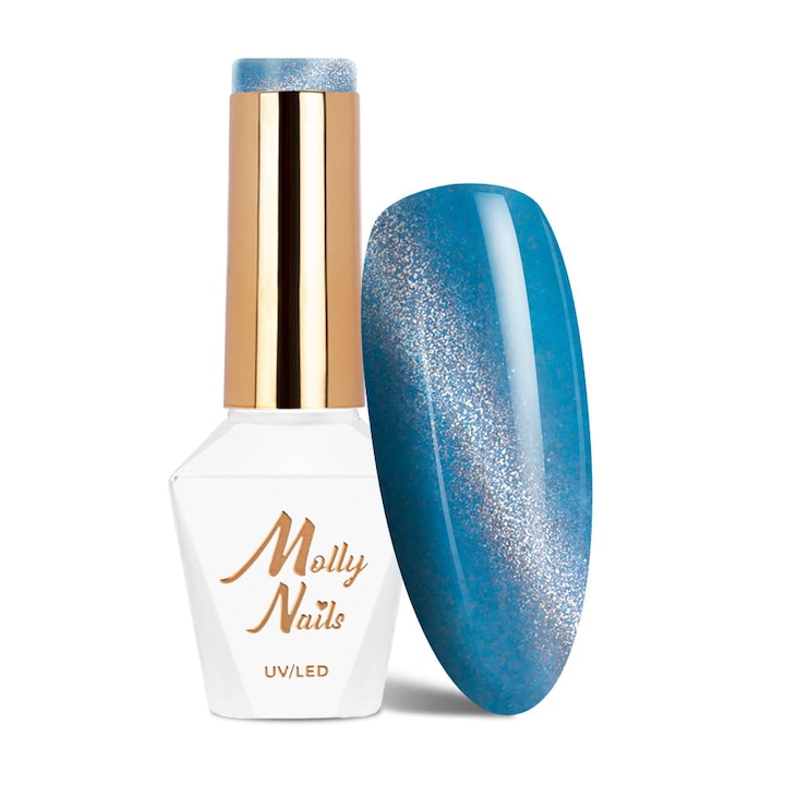 Molly Nails Neon Flashy Cat Eye Pearl Blue körömlakk 8g