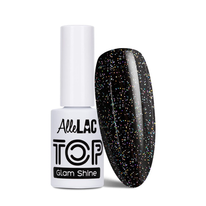 Oja Top Glam Shine letörlés nélküli AlleLac Diamond 5 g No. 2, holografikus, csillámporral, 5 g