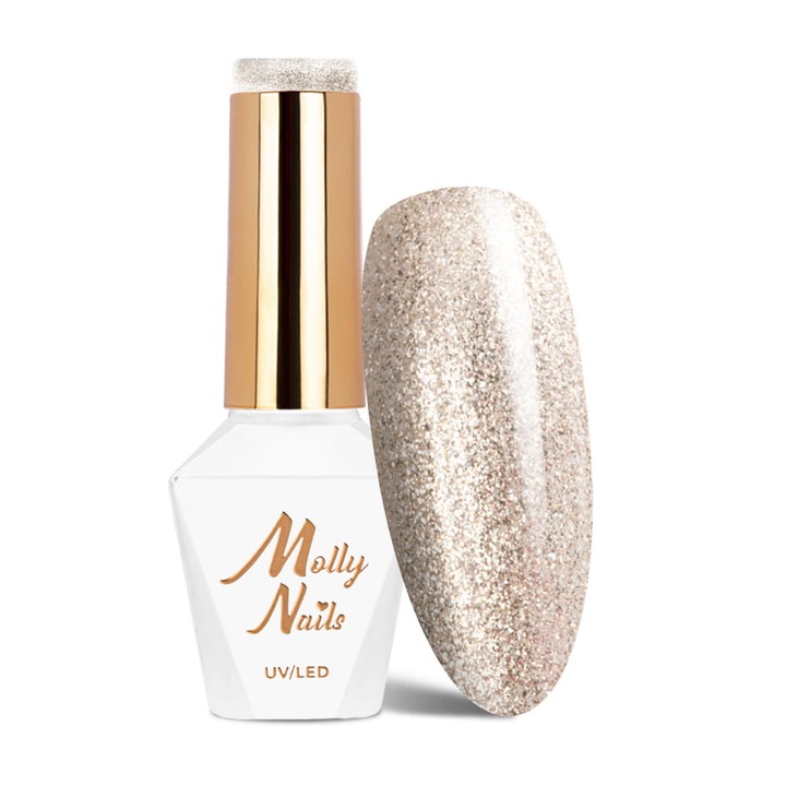 Molly Nails Sensual Victoria hibrid körömlakk No. 207, 8g, nude árnyalatok és csillámpor