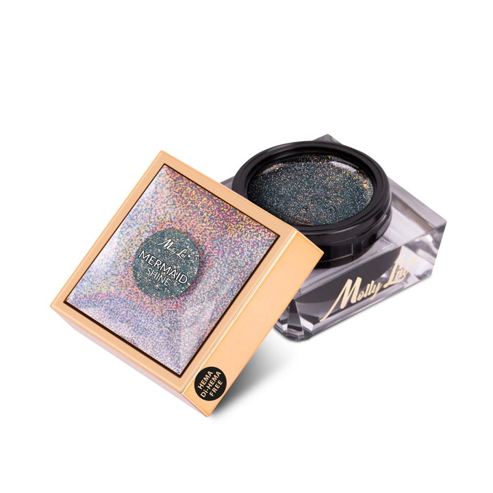 Gel unghii Molly Lac Mermaid Shine, stralucitor, 50g, transparent