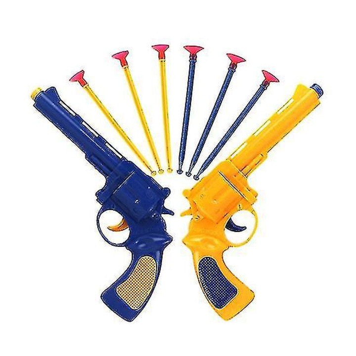 Set 2 pistoale de jucarie, plastic, 21x12x4cm, sageti cu ventuza, pentru copii