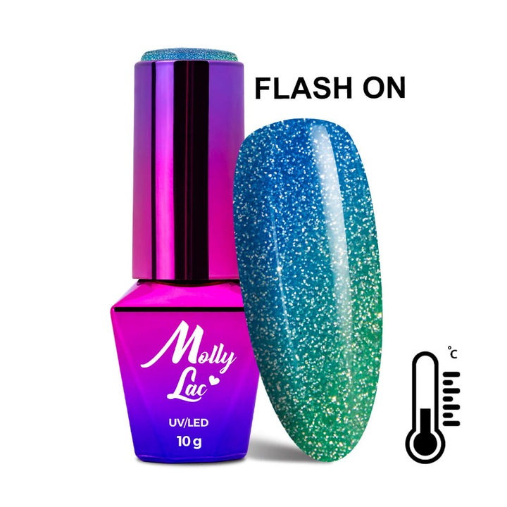 Oja hibrida Nr 696, Molly Lac, colectia Thermo Flashing Lights, verde, 10 g