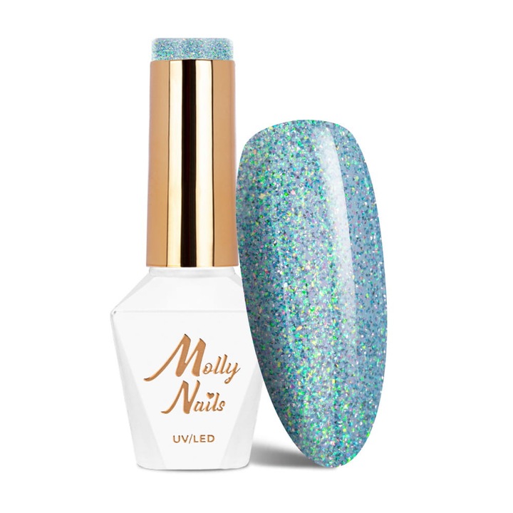 Oja hibrida Molly Nails Shocking Shine Nr 685, 8g, efect stralucitor, usor de aplicat, transparent
