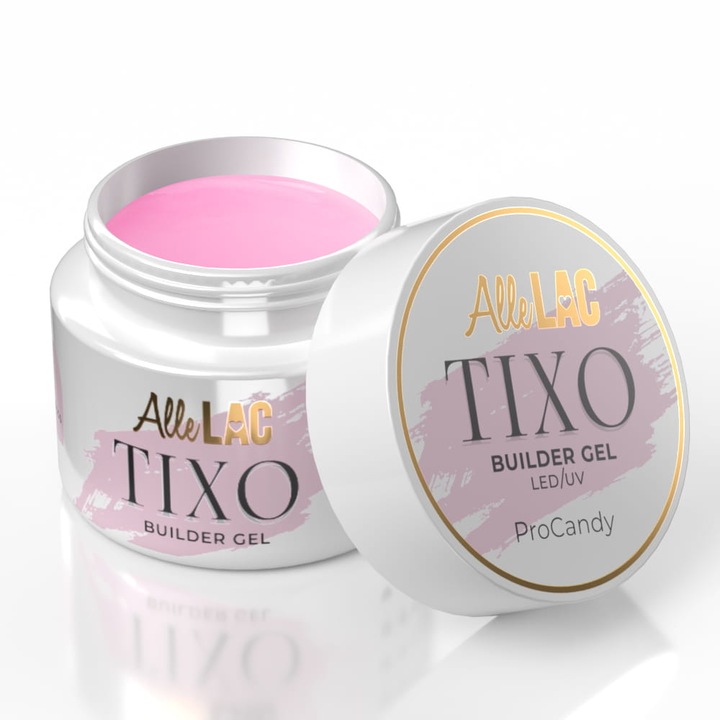 Gel de constructie tiksotrop, AlleLac Tixo Builder Gel ProCandy, 45g, fara pilire, nu provoaca arsuri, culoare ProCandy