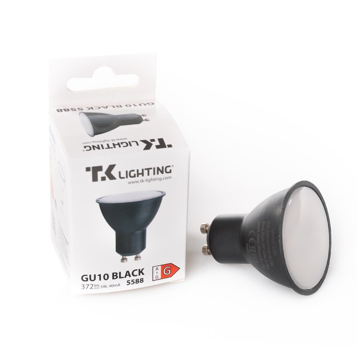 Bec LED GU10 5W 3000K, TK Lighting, negru