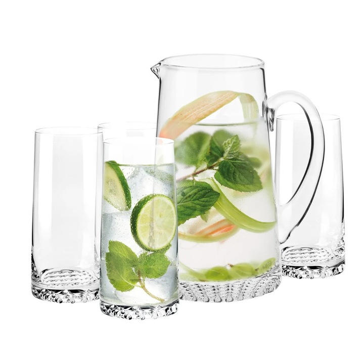 Krosno palackkészlet, 5 db, átlátszó