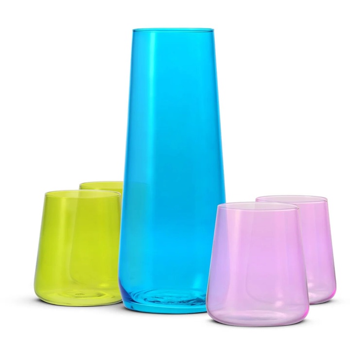 Avant-Garde DECO színes üvegkészlet, Krosno, 5 darabos