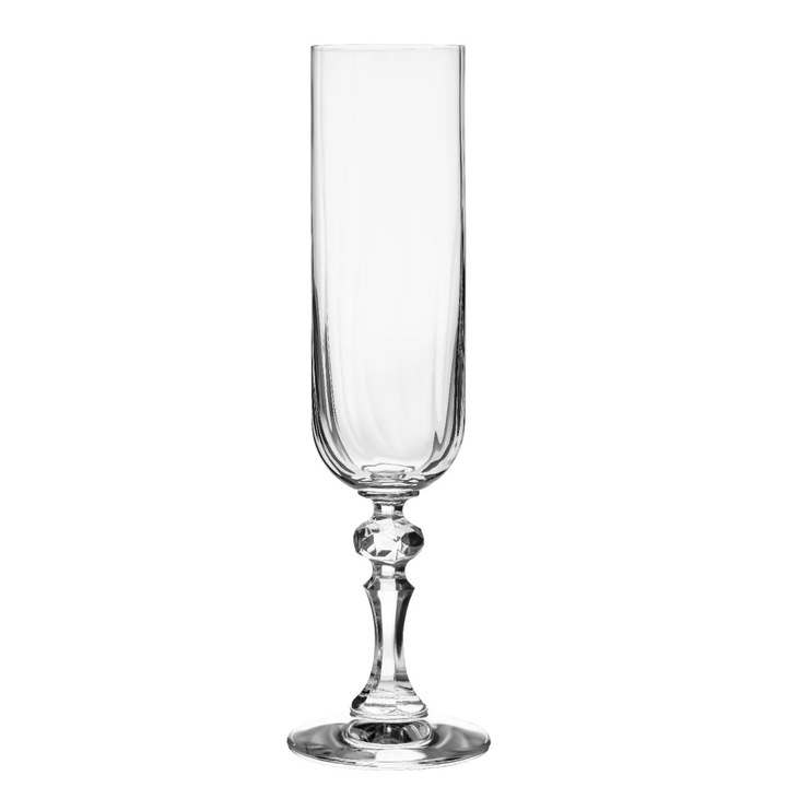 Krosno poharak, 6 darabos készlet, pezsgőhöz, átlátszó, 200ml