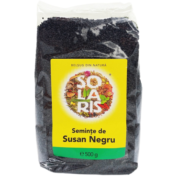 Seminte de Susan negru raw premium, 100% naturale fara pesticide sau aditivi, 500g, Solaris Plant