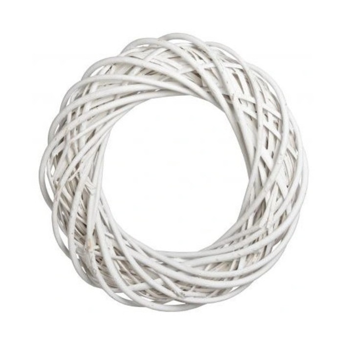 Coroana din rattan alb, Luka, 25 cm